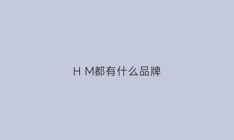 H M都有什么品牌